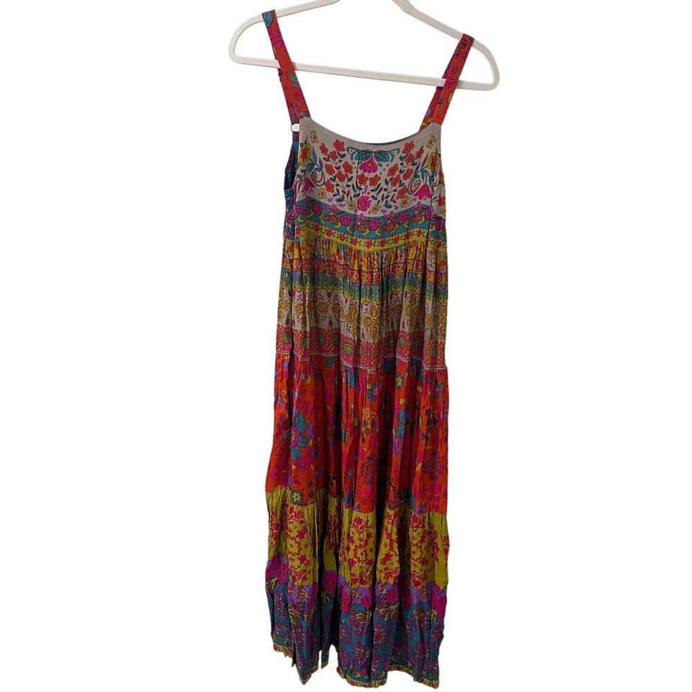 Natural Life Tiered Maxi Dress Boho Floral Rayon Sleeveless Beachy Festival S - Picture 2 of 8